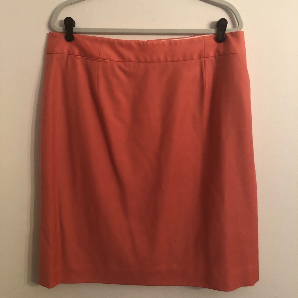 Living Coral J Crew Pencil Skirt